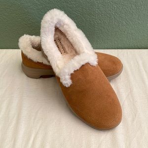 Skechers suede fur-lined slippers